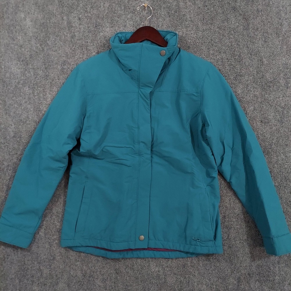 Oros Jacket Womens Large Blue Softshell Insulated Full Zip Collared Solarcore